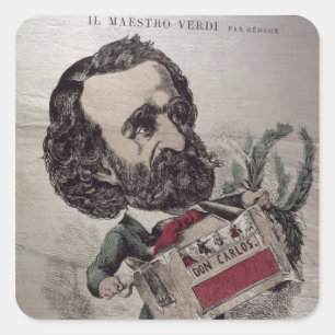 Sticker Carré Il Maestro', caricature de l'italien