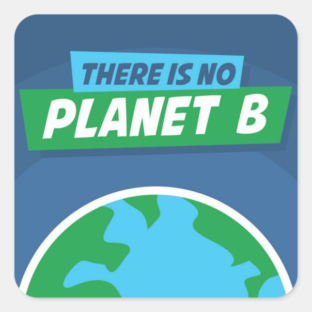 Sticker Carré Il N'Y A Pas De Planète B (Devant)