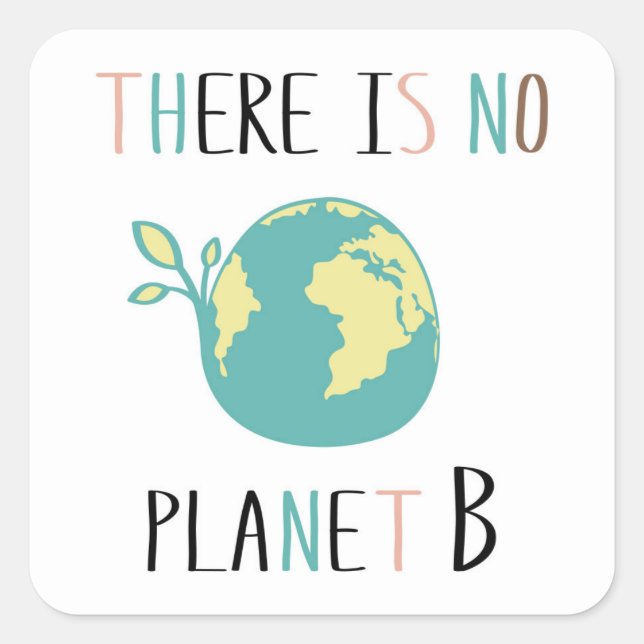 Sticker Carré Il N'Y A Pas De Planète B (Devant)