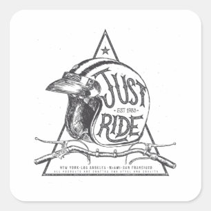 Sticker Carré Il suffit de monter casque avec barre de poignée e