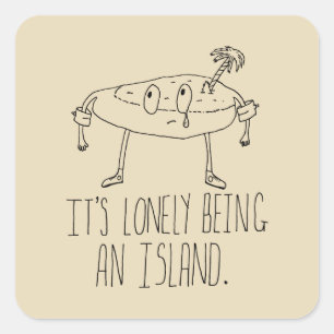 Sticker Carré Île de bande dessinée