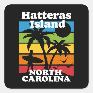 Sticker Carré Île Hatteras, Caroline du Nord