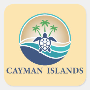 Sticker Carré Îles Caïmans Caraïbes