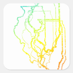 Sticker Carré illinois chill blur