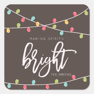 Sticker Carré Illuminer les esprits de Noël Lumières Fêtes de fi
