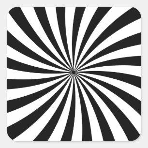 Sticker Carré Illusion optique Black White Swirl
