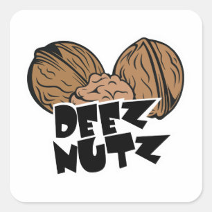 Sticker Carré Illustration amusante de Deez Nutz