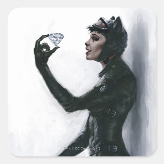 Sticker Carré Illustration Catwoman (Devant)