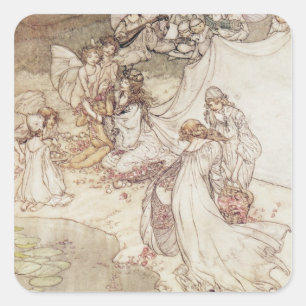 Sticker Carré Illustration d'Arthur Rackham   pour un conte de