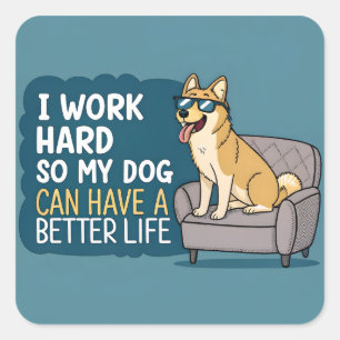 Sticker Carré Illustration de canapé avec citation drôle de chie