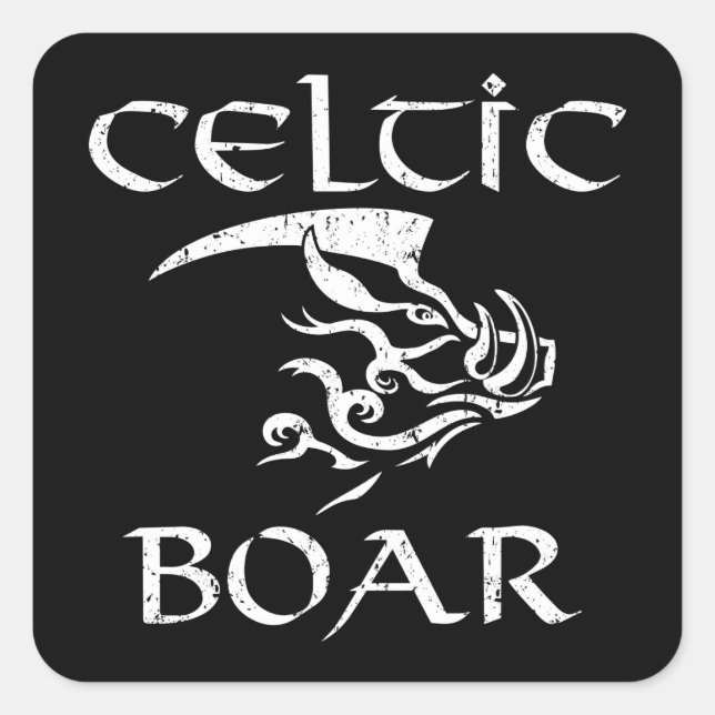 Sticker Carré Illustration de Celtic Boar Tribal Irish (Devant)