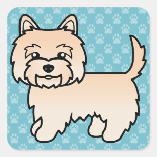 Sticker Carré Illustration de chien de dessin animé Cairn Terrie