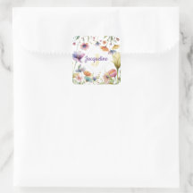 Illustration de fleur sauvage colorée de monogramm