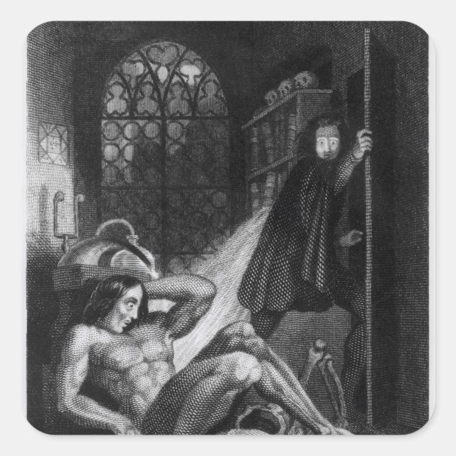 Sticker Carré Illustration de 'Frankenstein' (Devant)