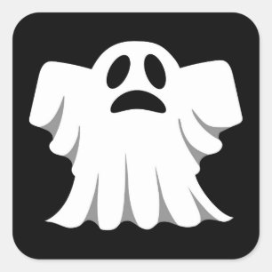 Sticker Carré Illustration de Halloween Ghost 10