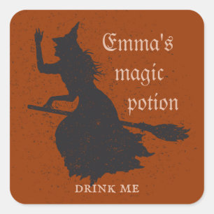 Sticker Carré Illustration de la potion magique sorcière Hallowe