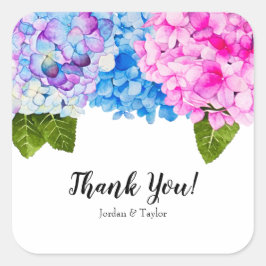 Sticker Carré Illustration de l'aquarelle Hydrangeas | MARIAGE