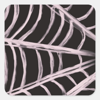 Sticker Carré Illustration de l'araignée rose Pastel Web Retro