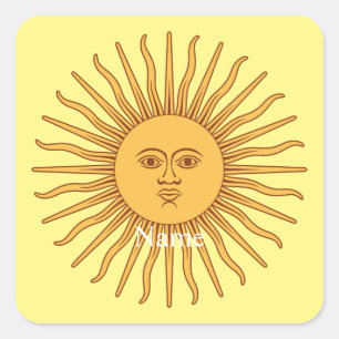 Sticker Carré Illustration de l'art face soleil Thunder_Cove