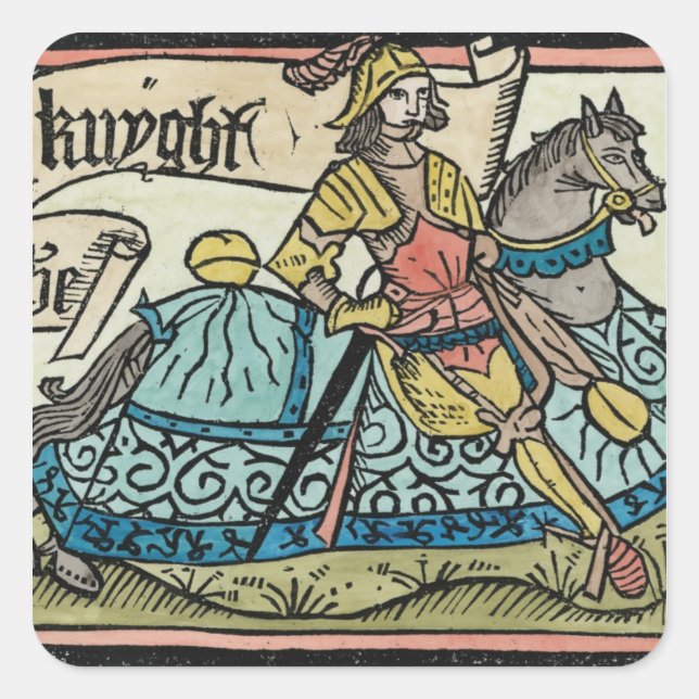 Sticker Carré Illustration de 'The Canterbury Tales' (Devant)