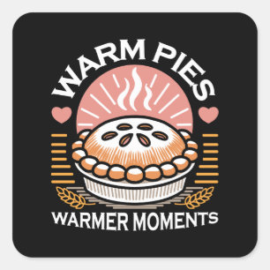 Sticker Carré Illustration de tourte douillette : Pies chaudes M