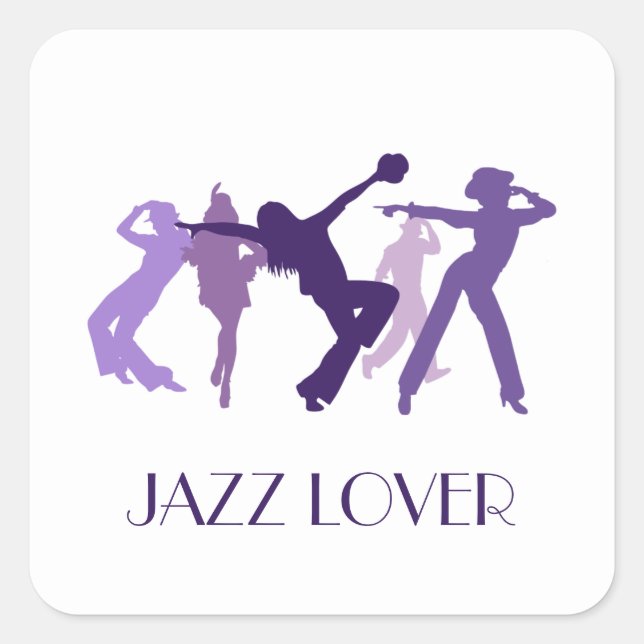 Sticker Carré Illustration des danseurs de jazz (Devant)