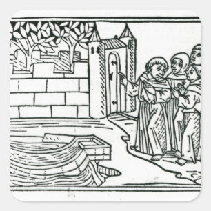 Sticker Carré Illustration 'du voyage de St Brendan