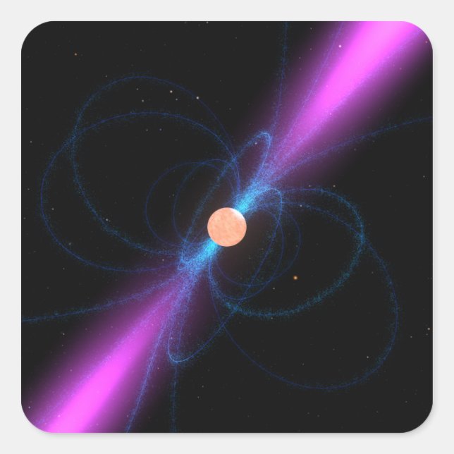 Sticker Carré Illustration d'un pulsar (Devant)