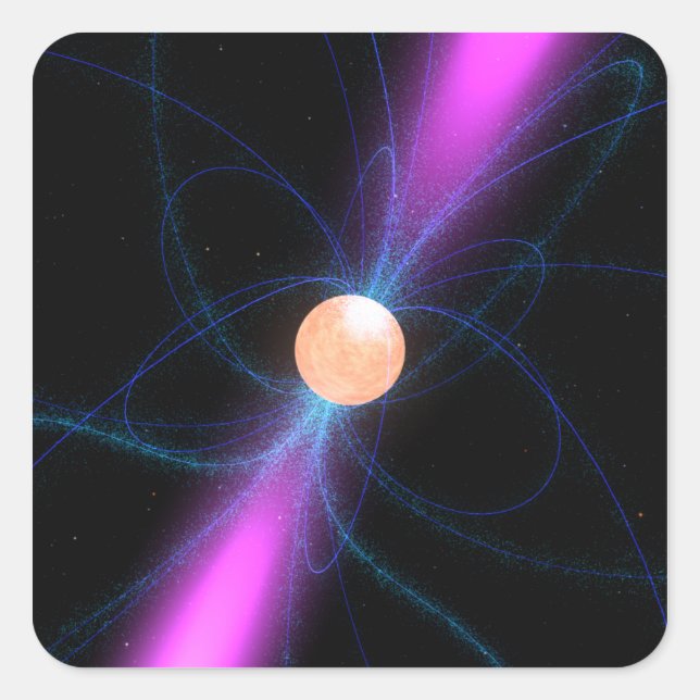 Sticker Carré Illustration d'un pulsar 2 (Devant)