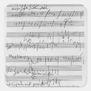 Sticker Carré Illustration musicale manuscrite