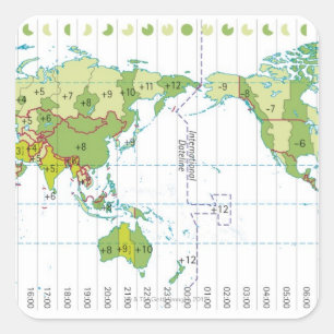 Sticker Carré Illustration numérique de la carte du monde montra