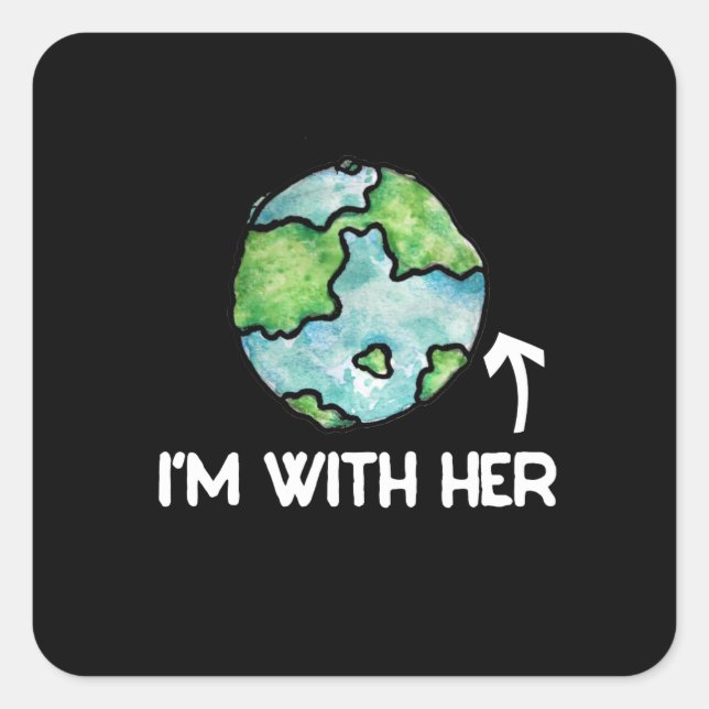 Sticker Carré im avec sa science (Devant)