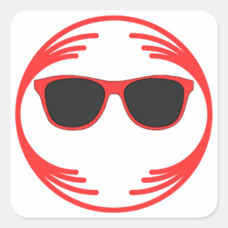 Sticker Carré Image amusante au milieu d'un design amusant