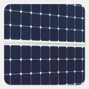 Sticker Carré Image amusante d'un panneau solaire