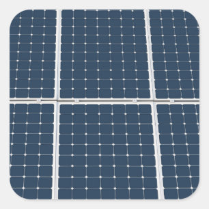 Sticker Carré Image amusante d'un panneau solaire