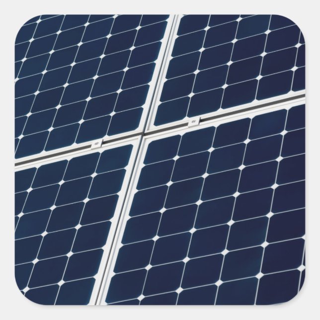 Sticker Carré Image amusante d'un panneau solaire (Devant)