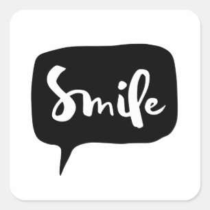 Sticker Carré Image de la bulle du sourire graphique