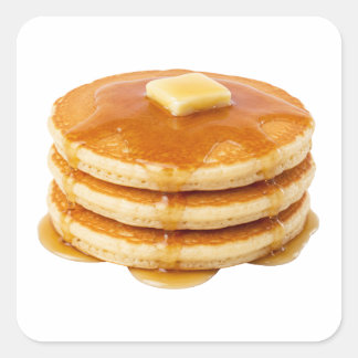 Sticker Carré Image de pile de pancakes américains