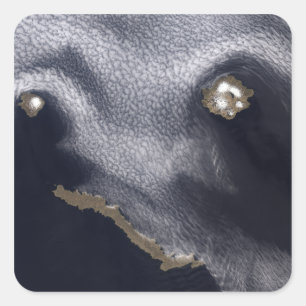 Sticker Carré Image satellite de l'île de Semisopochnoi