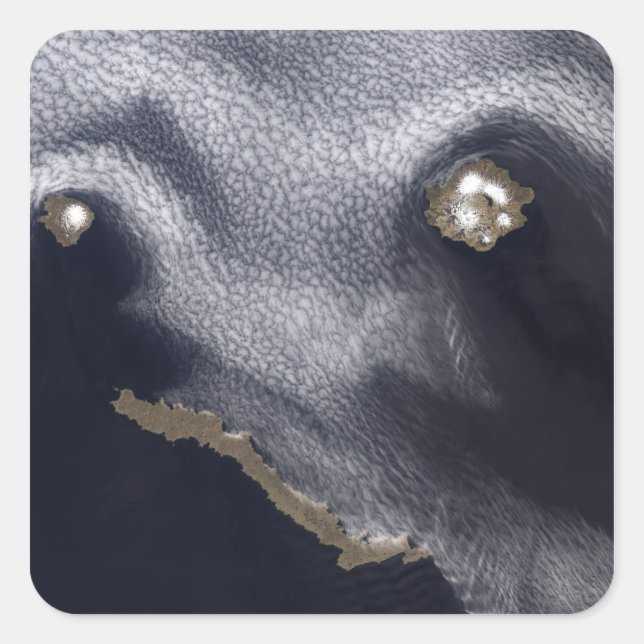 Sticker Carré Image satellite de l'île de Semisopochnoi (Devant)