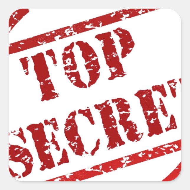 Sticker Carré Image Top Secret (Devant)