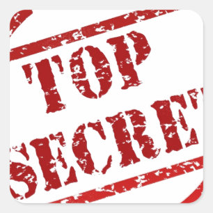 Sticker Carré Image Top Secret