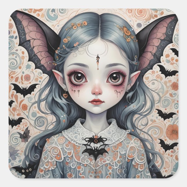 Sticker Carré Imaginaire Bat Girl (Devant)