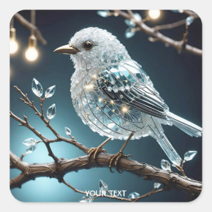 Sticker Carré Imaginaire Cute Glass Bird Branch