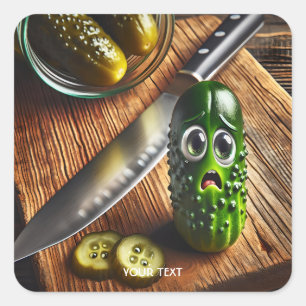 Sticker Carré Imaginaire Cute Pickles Board Jar