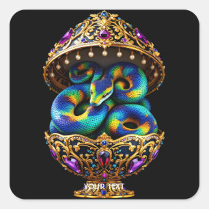 Sticker Carré Imaginaire Cute Snake Vibrant Oeuf