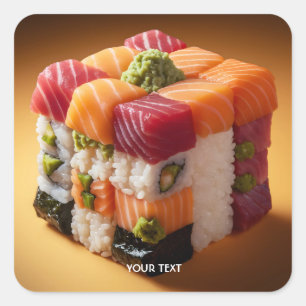 Sticker Carré Imaginaire Cute Sushi Petit Cube