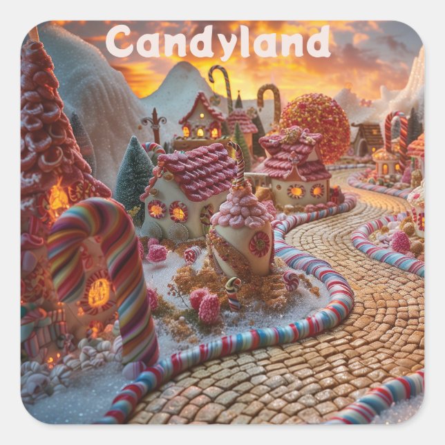 Sticker Carré Imaginaire de Candyland (Devant)