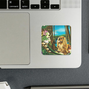 Sticker Carré Imaginaire du roi Charles Spaniel Sprite