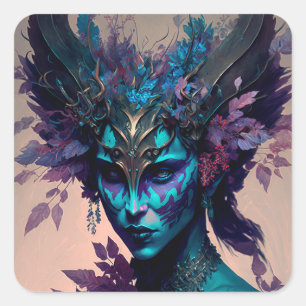 Sticker Carré Imaginaire Elfe foncé